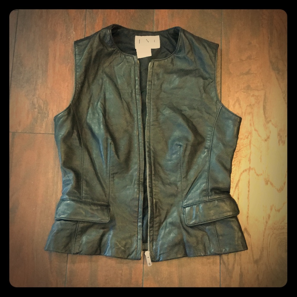 INC All leather vest